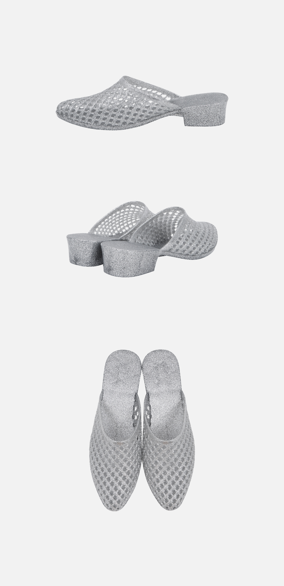 Heavenly Jelly Allure Mule Glitter Silver