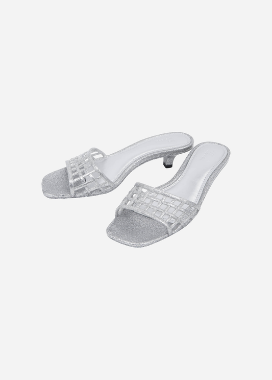 Heavenly Jelly Classic Mule Glitter Silver