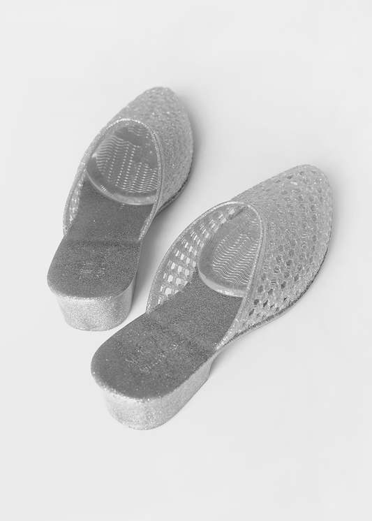 Heavenly Jelly Allure Mule Glitter Silver