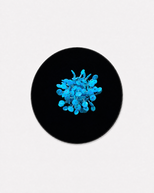 Deep Blue Sequin Flower