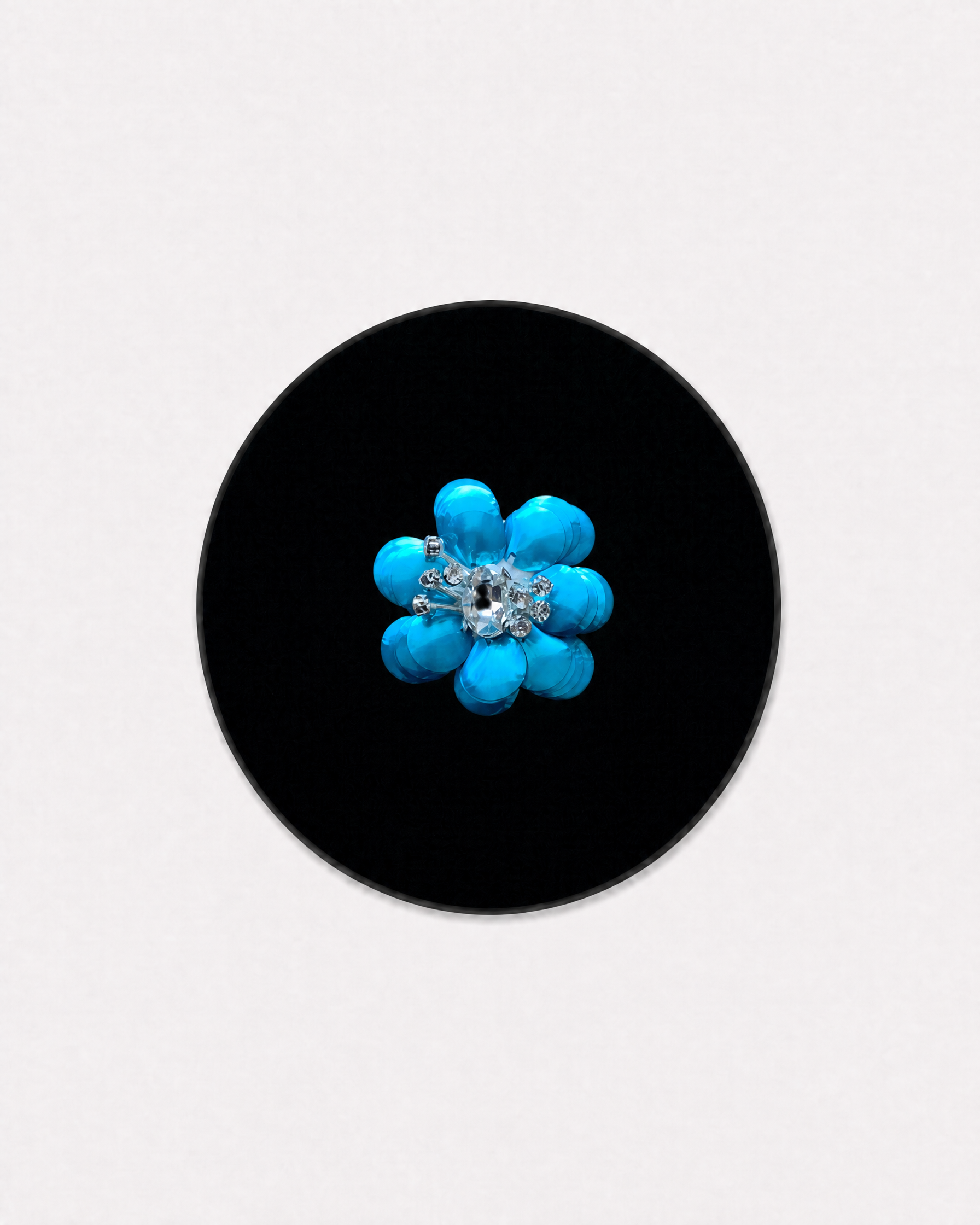 Lake Blue Rhinestone Flower