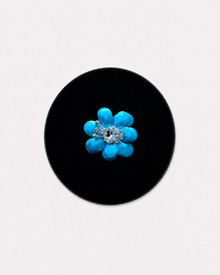 Lake Blue Rhinestone Flower
