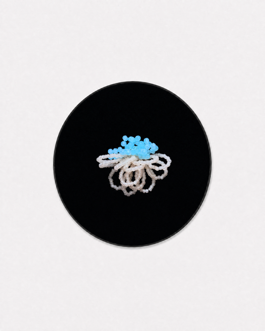 Blue & White Beaded Flower
