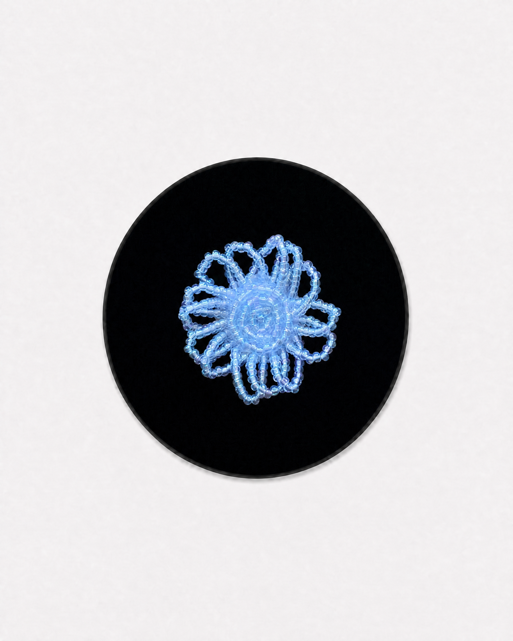 Ice Blue Beaded Flower