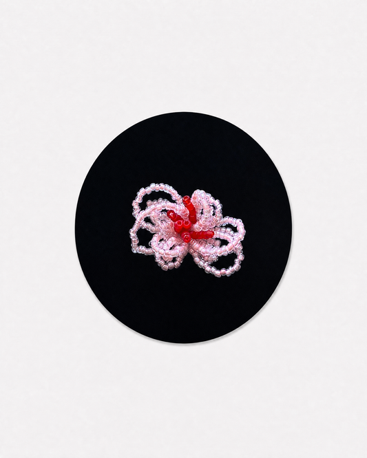 Peach Pink Beaded Flower